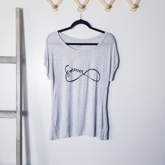 Apt. 9 Tops - APT 9 LIGHT HEATHER GRAY CUFFED SLEEVE FOREVER SHIRT SIZE LARGE